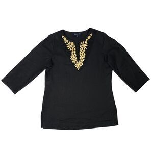 Jones New York Signature Beaded Tunic Shirt Womens Medium